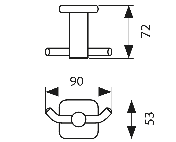 Крючок двойной KAISER хром (нерж)