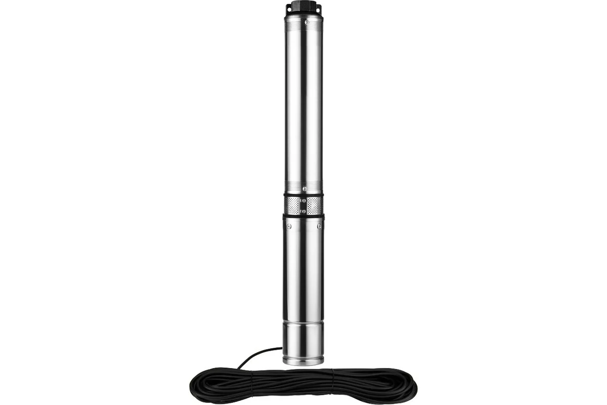 Насос cкважинный JEMIX  4 дюйма, (кабель-40м, 750Вт. напор 70м при 2куб.м./ч)  Крыльчатка пластик. Встроенное.