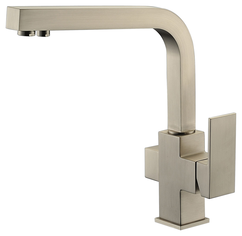 Смеситель KAISER Sonat 34044-5 для кухни с подачей фильтрованной воды, серебро, излив поворотный, ла