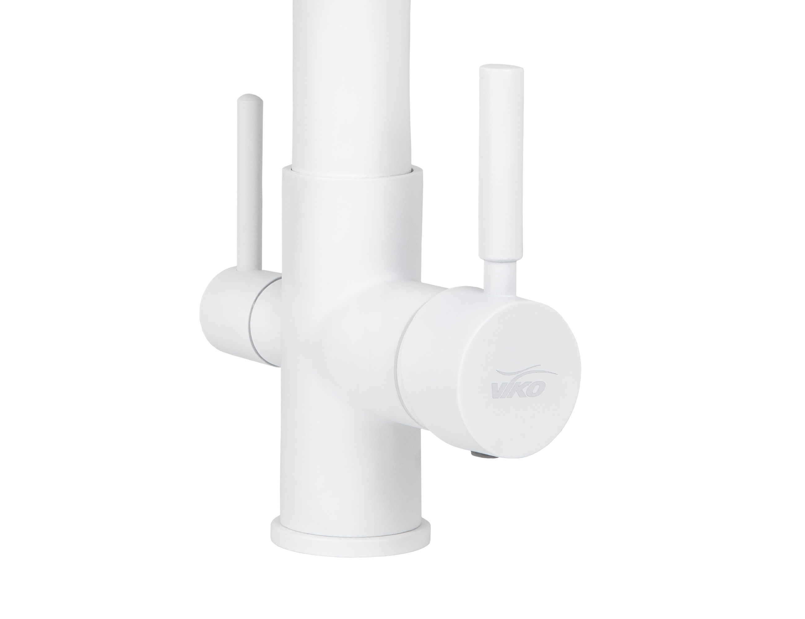 Смеситель VIKO  V-5604 для кухни, белый, излив поворотный, латунь