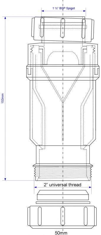 Сухой сифон "McALPINE" Ø50 - 1-1/2 самазакрывающий клапан