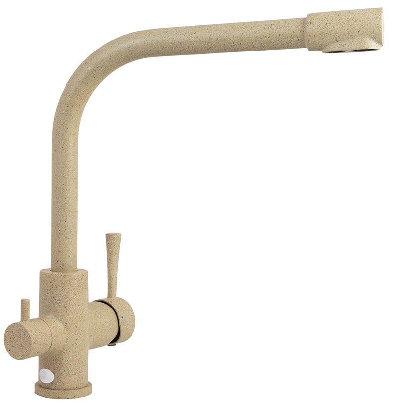 Смеситель KAISER Merkur 26044-16 для кухни с подачей фильтрованной воды, песочный мрамор, излив пово