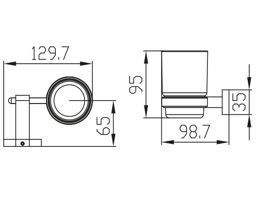 Держатель стакана(стекло) KAISER хром (латунь)