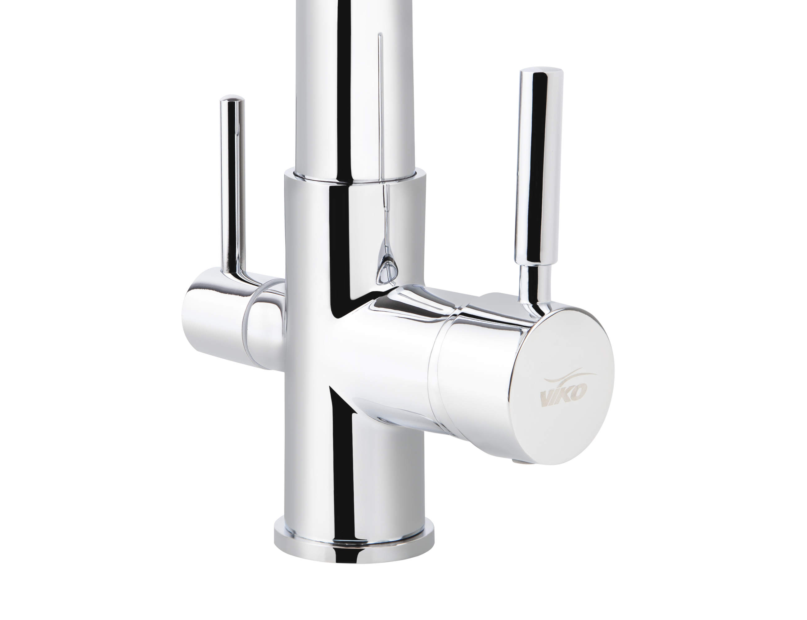 Смеситель VIKO  V-5606 для кухни, серый, излив гибкий, поворотный, под фильтр, латунь