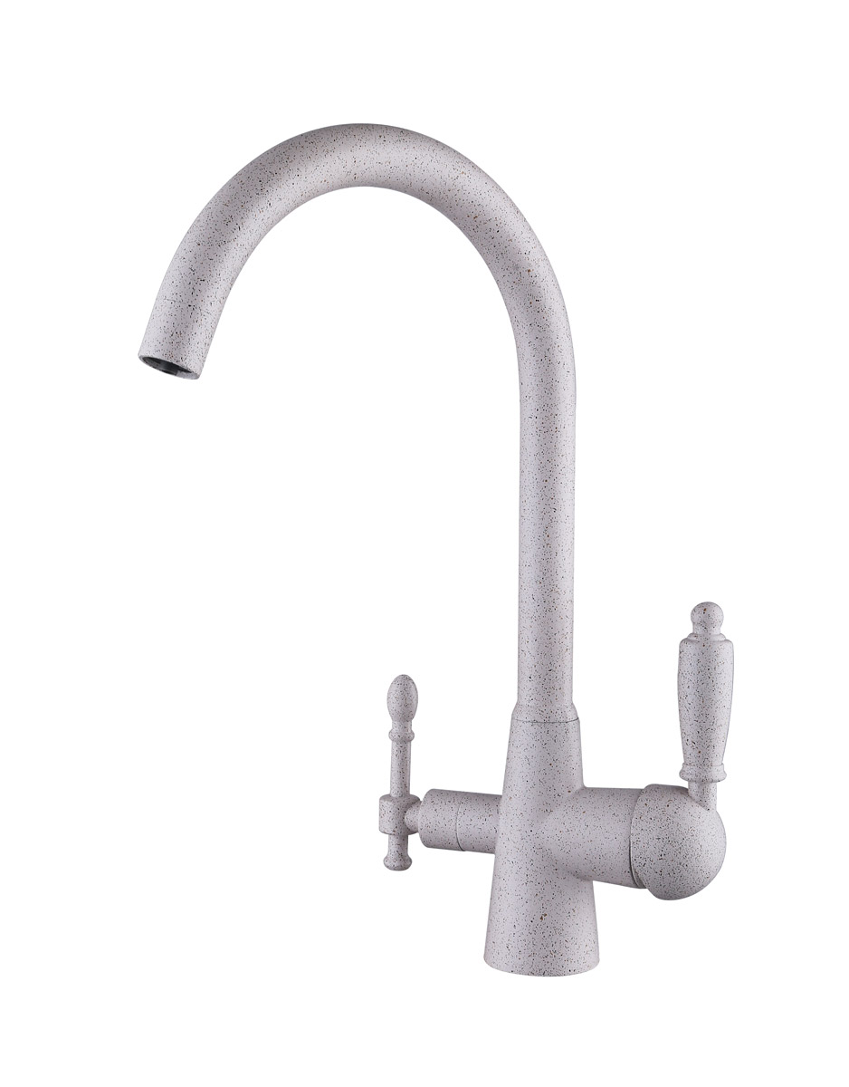 Смеситель KAISER Vincent 31744-4 для кухни с подачей фильтрованной воды, песочный мрамор, излив пово