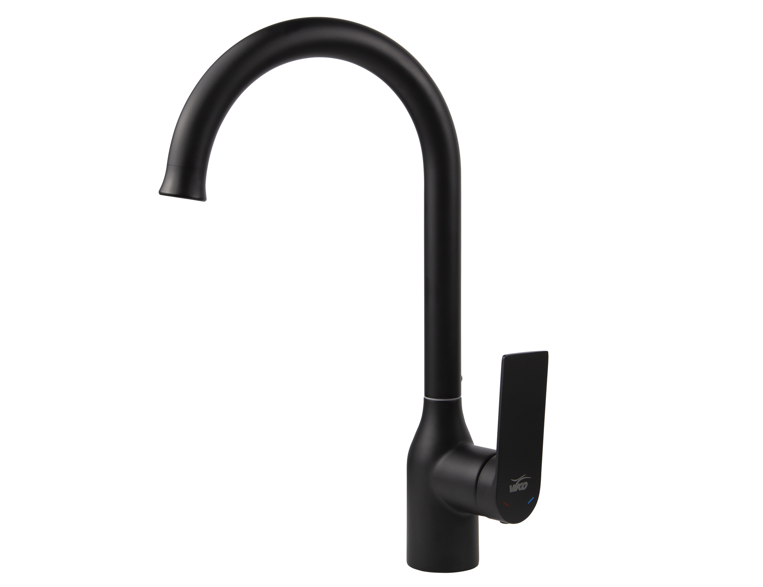 Смеситель VIKO  V-7724 для кухни, чёрный матовый, излив поворотный, латунь