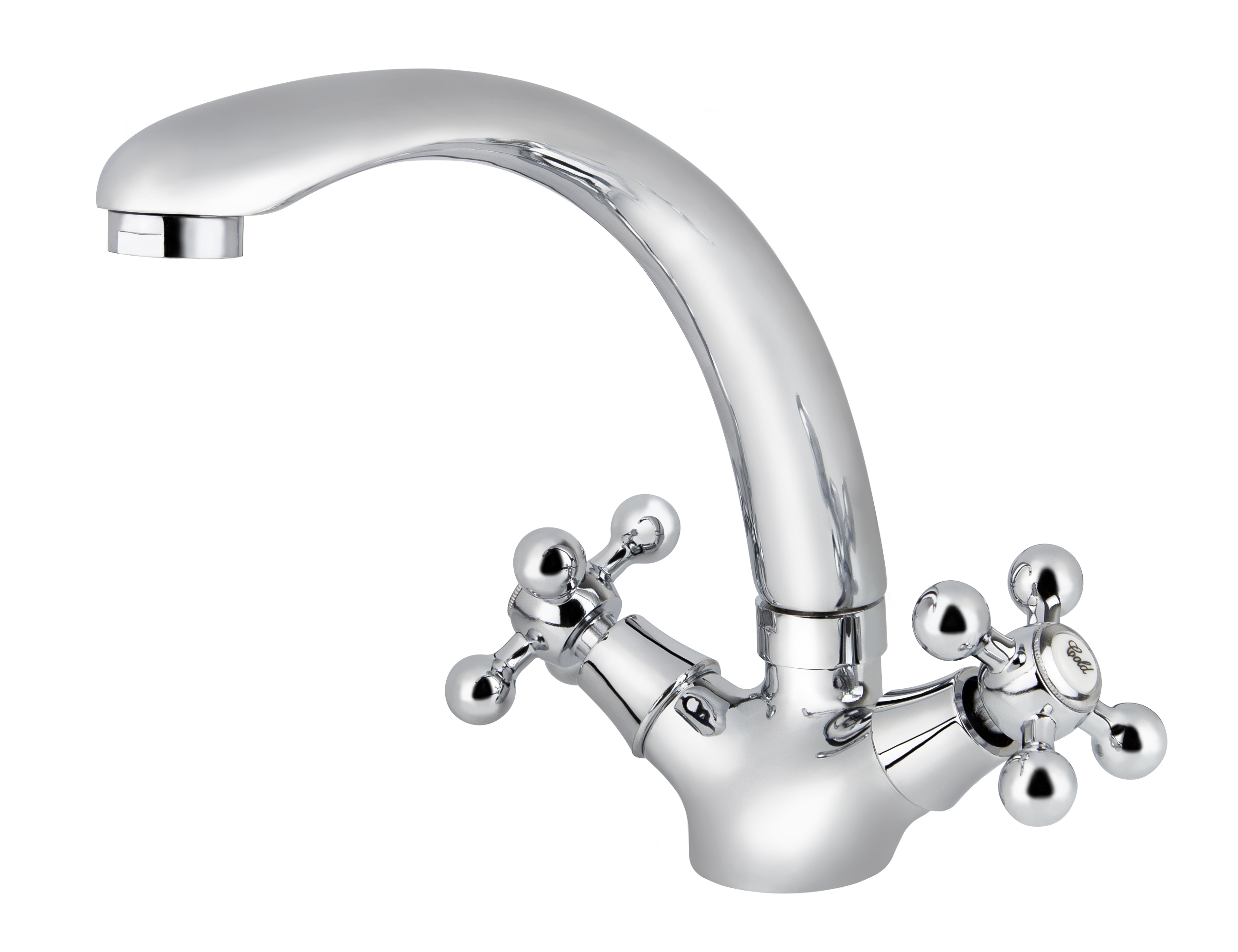 Смеситель VIKO  V-1233 для кухни, хром, излив поворотный, цинковый сплав