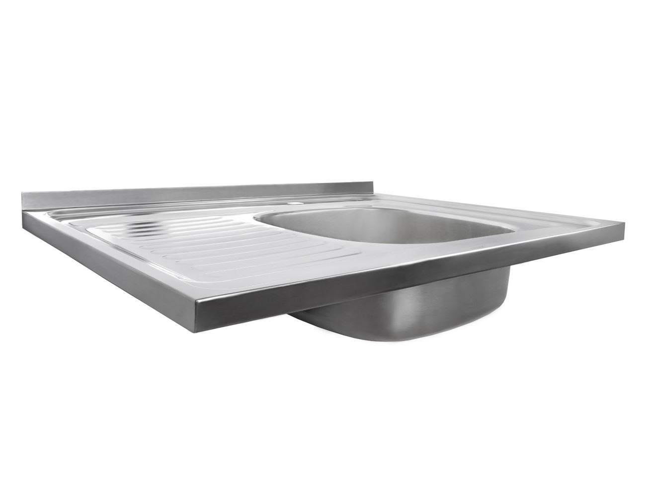 Мойка из нержавейки "KAISER" накладная 800x600*0.8mm хром правая/сифон