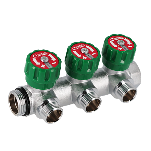 Коллектор регулирующий° GF /Wm  1" x3/4"- 3 выхода (EK)