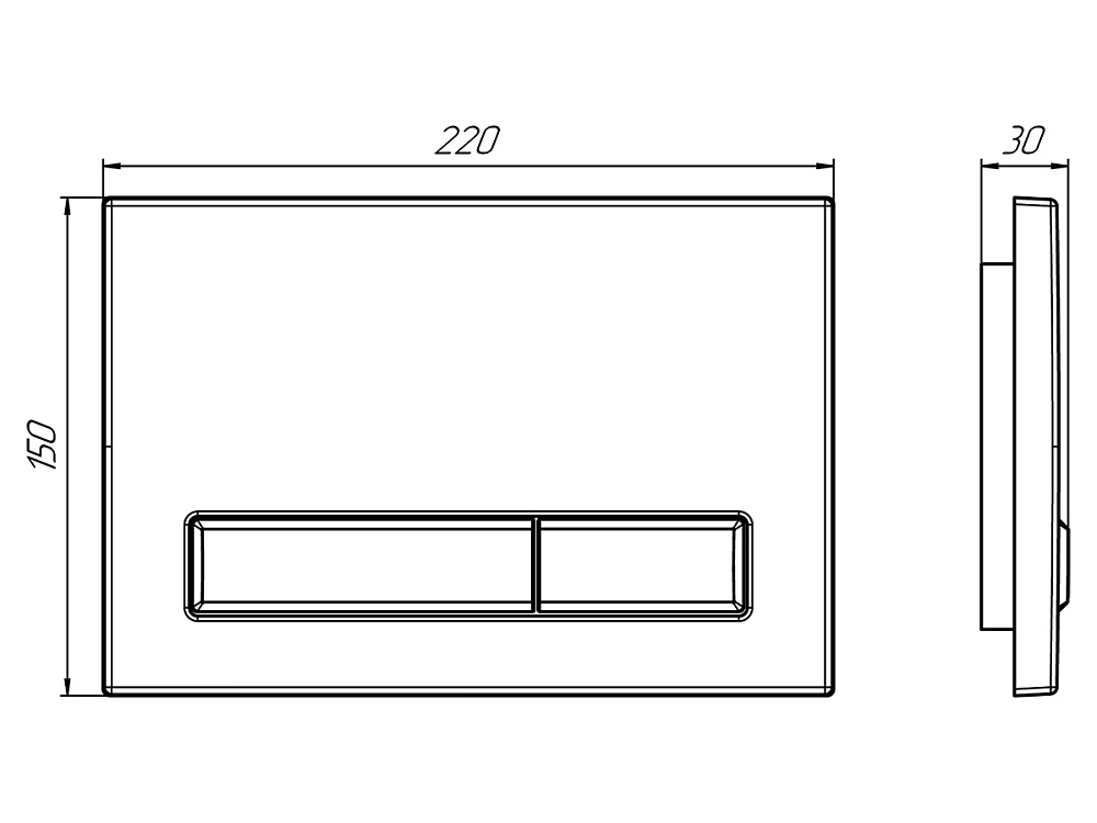 Инсталяция/Система скрытой установки унитаза АНИ с кнопкой прямоуг. (хром)