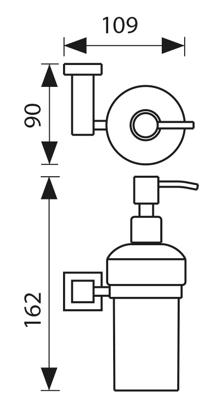 Дозатор для жидкого мыла настенный (стекло) бронза (латунь)