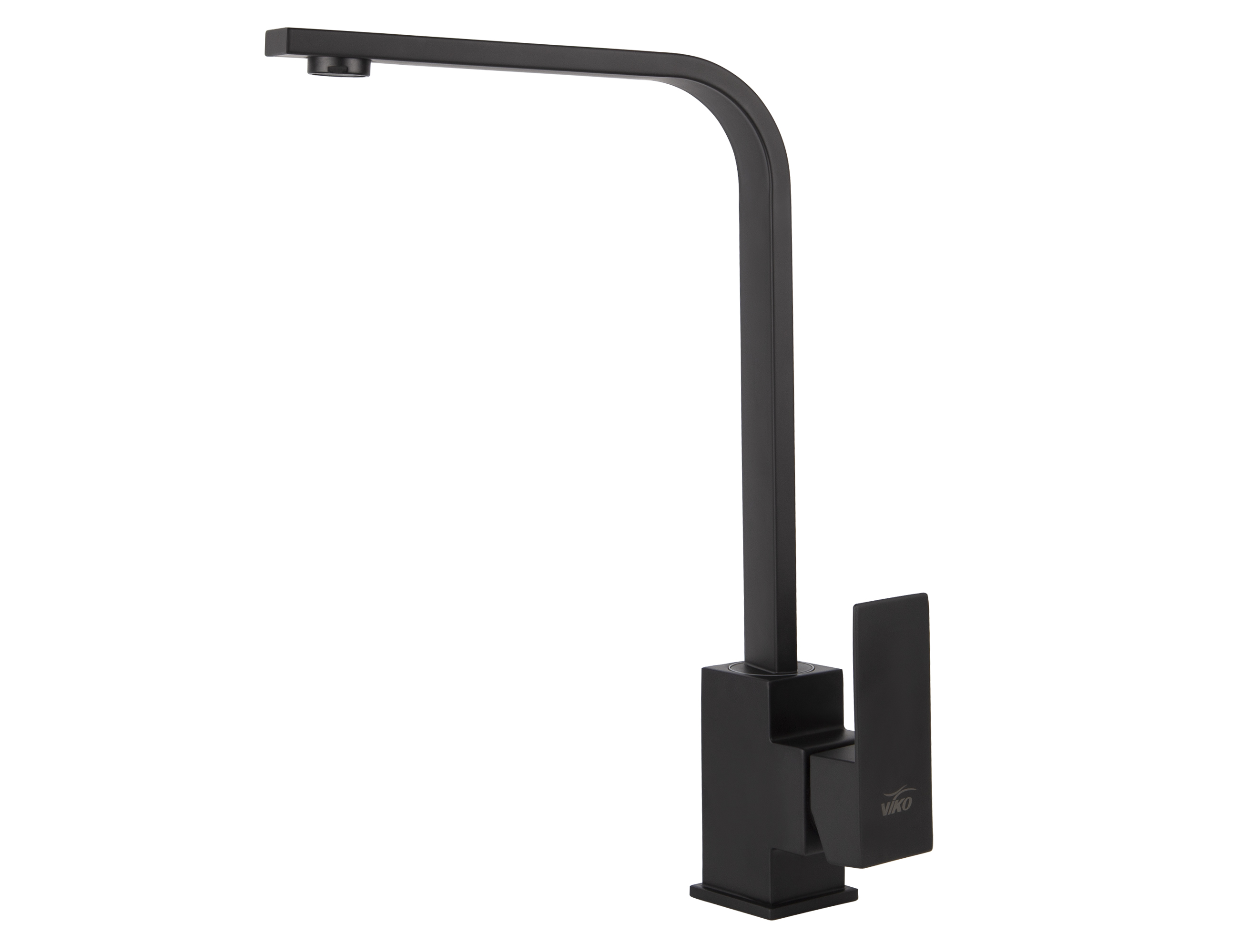 Смеситель VIKO  V-7744 для кухни, чёрный матовый, излив поворотный, нержавеющая сталь