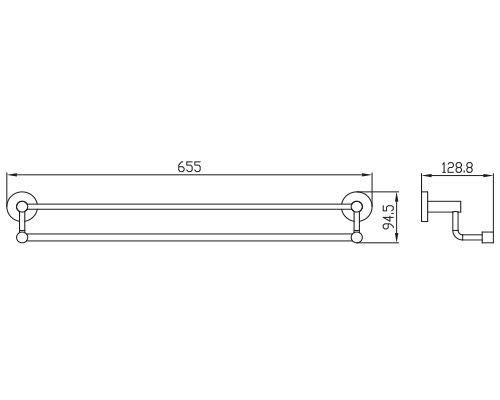 2008 Держатель полотенца(прямой) 2-х уровневая_2 2008 Держатель полотенца(прямой) 2-х уровневая_2