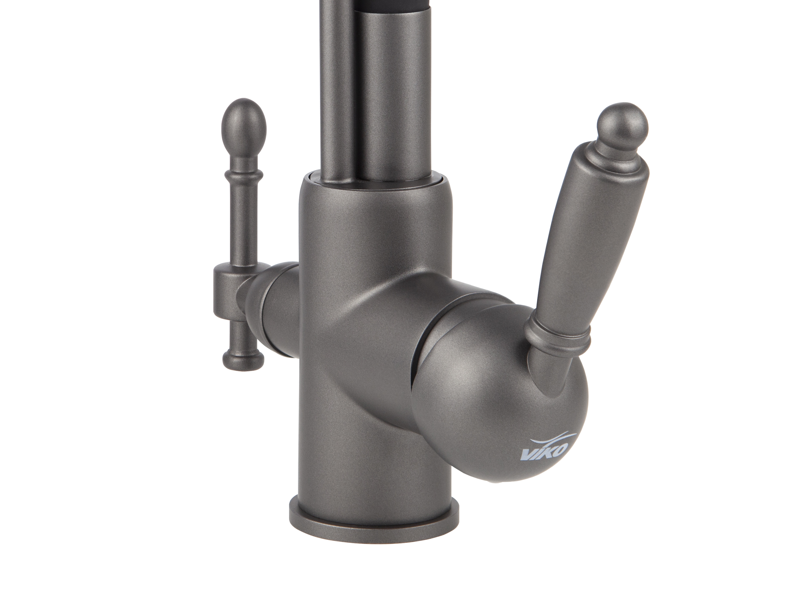 Смеситель VIKO  V-5617 , чёрный, излив гибкий, поворотный, под фильтр, латунь