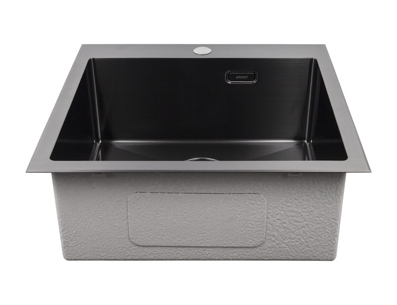 Мойка из нержавейки KAISER 540x510x200*3.0+1.2mm (воронёная сталь) /сифон