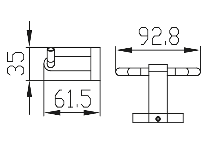 Крючок двойной KAISER хром (латунь)