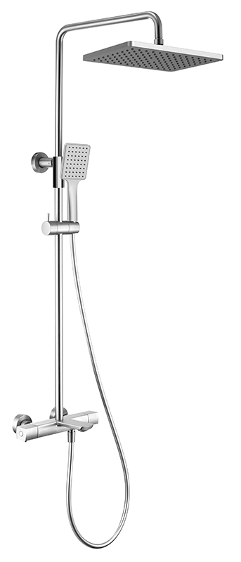 Душевая система KAISER Cube с термостатом (1-jet/стац. лейка 260х188) /Латунь /Хром