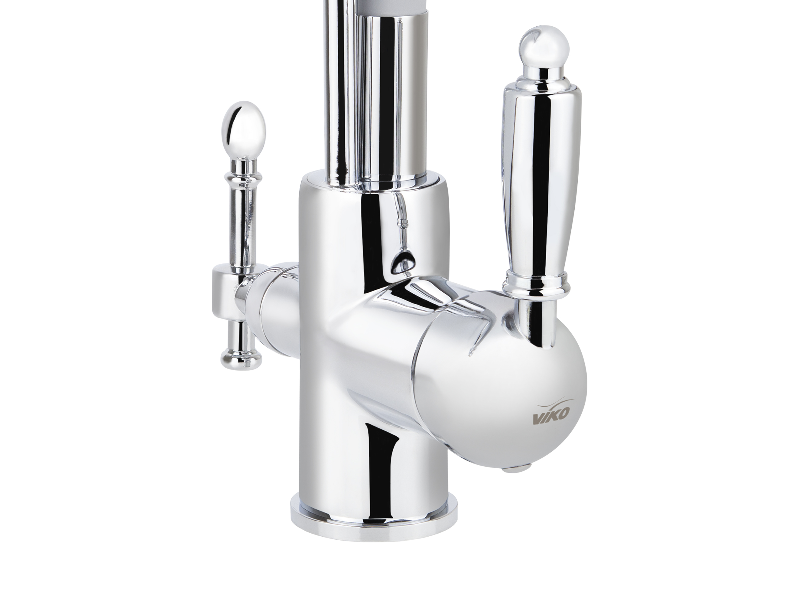 Смеситель VIKO  V-5616 для кухни, серый, излив гибкий, поворотный, под фильтр, латунь