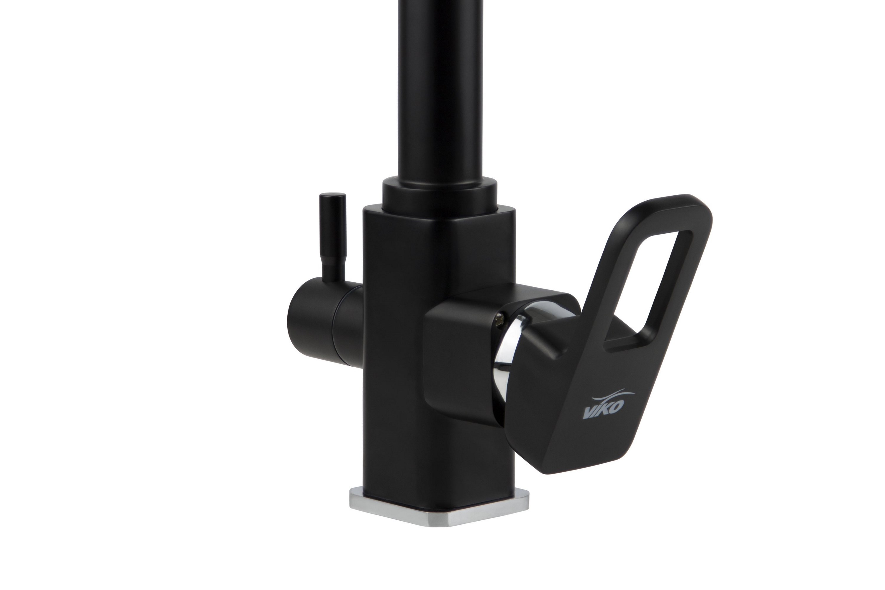 Смеситель VIKO  V-5702 для кухни, чёрный мрамор, излив поворотный, латунь