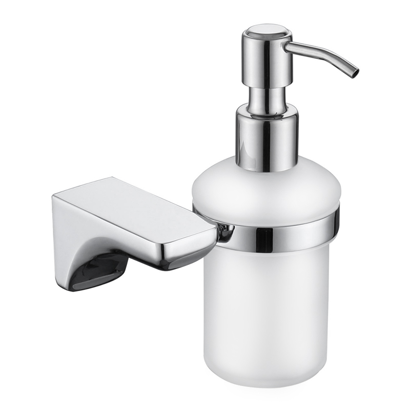 Дозатор для жидкого мыла настенный (стекло) хром 
