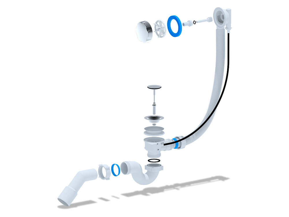 Перелив АНИ п/авт с сифоном прямоточный  580мм