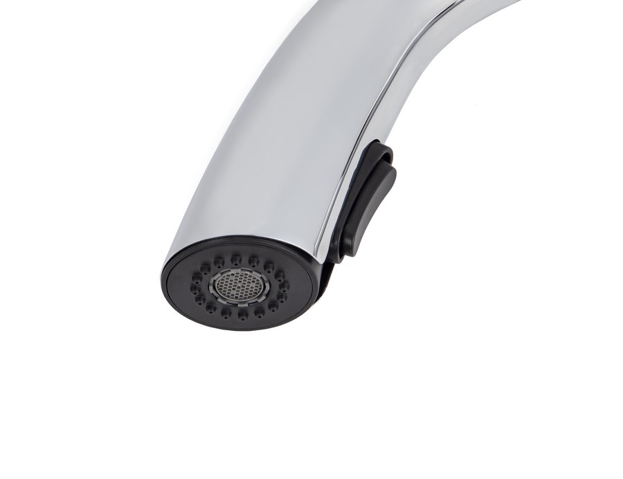 Смеситель KAISER Strike 09066 для кухни, хром, излив поворотный, выдвижной, латунь