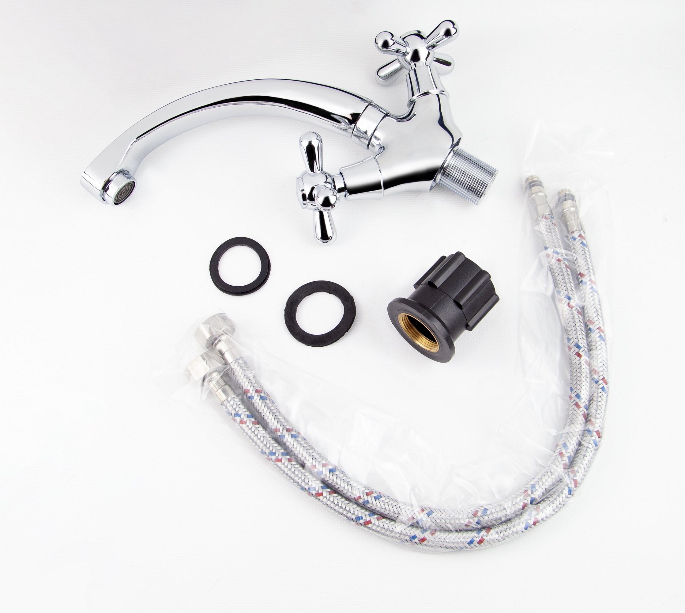 Смеситель VIKO для раковины V-2011, керамика, поворотный низкий излив