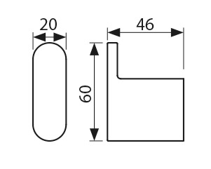 Крючок одинарный KAISER хром (латунь)