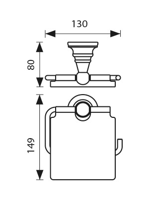 Держатель туалетной бумаги KAISER хром (латунь)