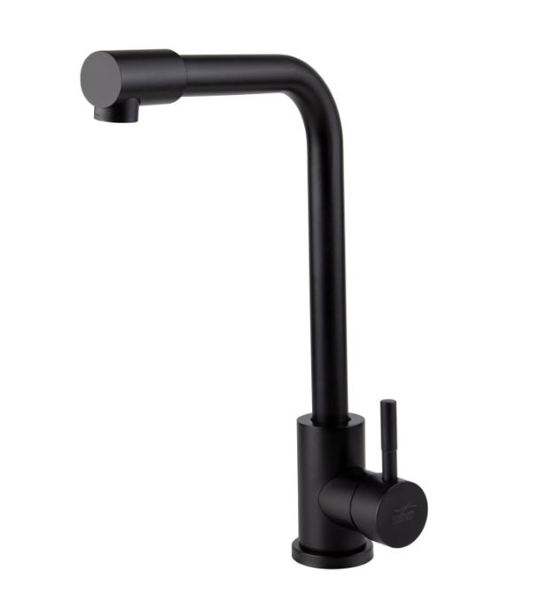 Смеситель VIKO кухня боковой Ø35 с гайкой (нерж. сталь)/черный