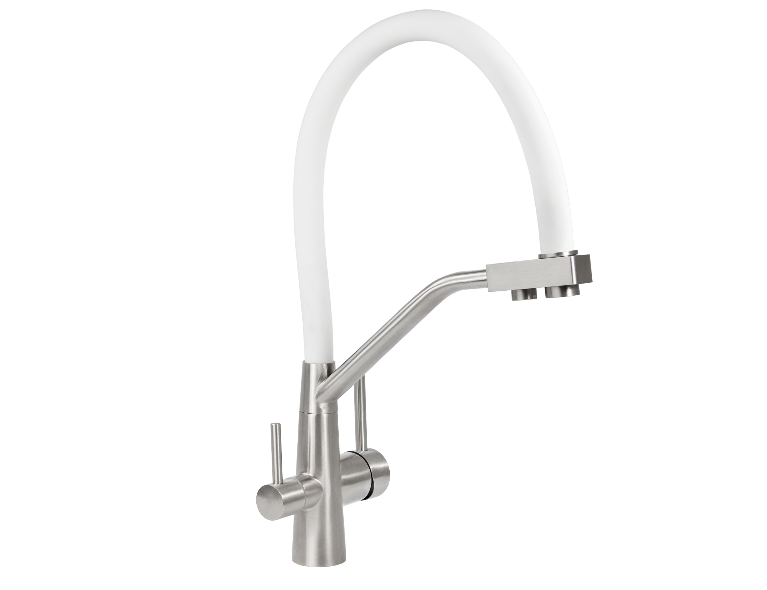 Смеситель VIKO  V-5854 для кухни, серебро, излив поворотный, нержавеющая сталь