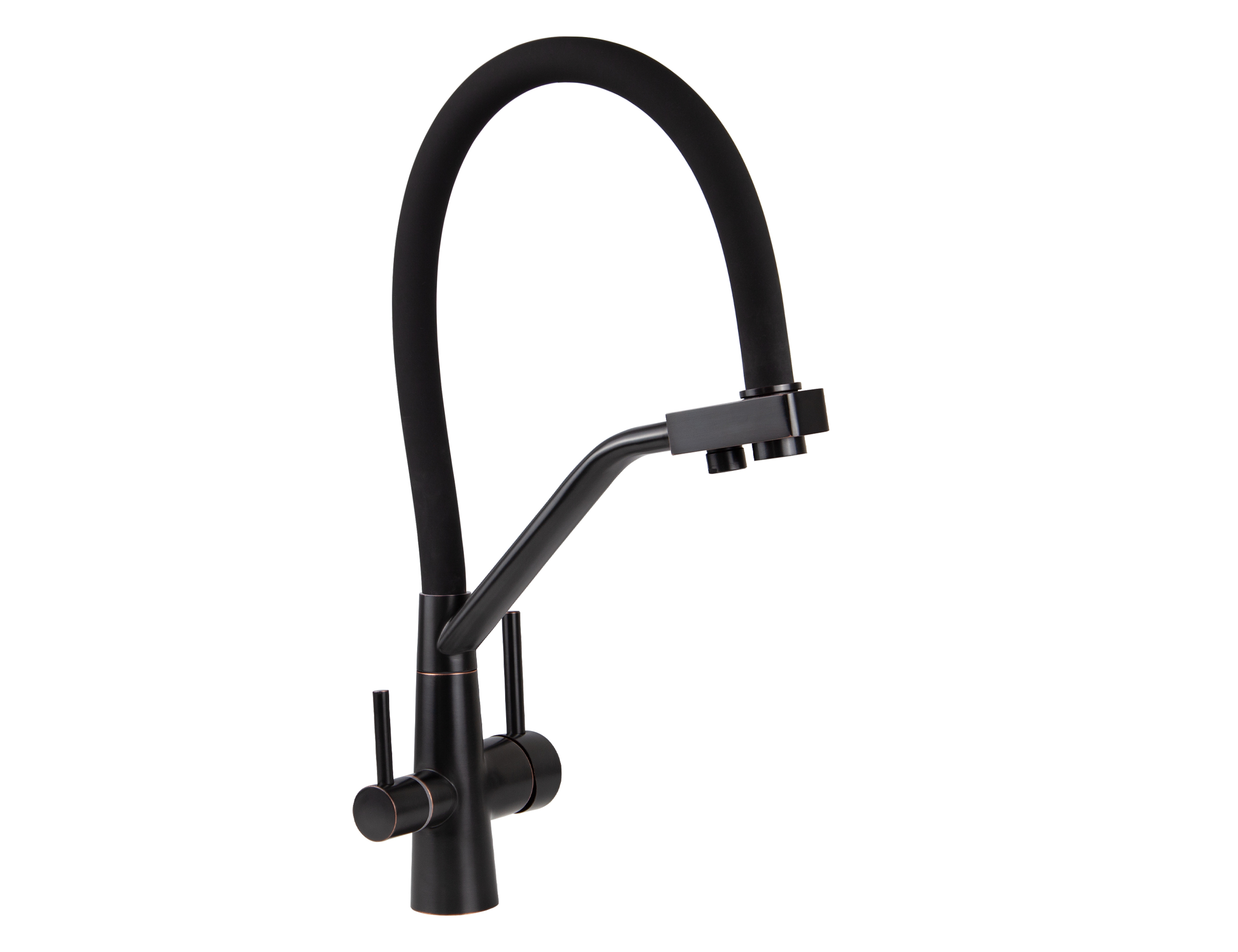 Смеситель VIKO  V-5862 для кухни, черный, излив поворотный, нержавеющая сталь