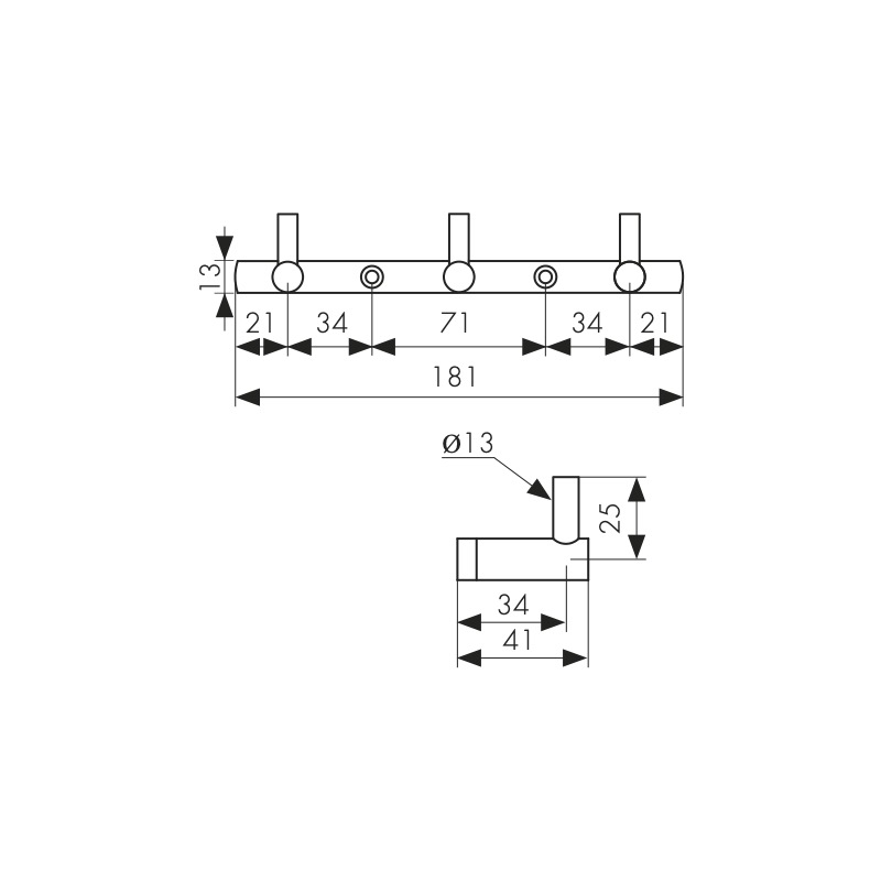 Планка KAISER с 3-мя крючками (бронза)