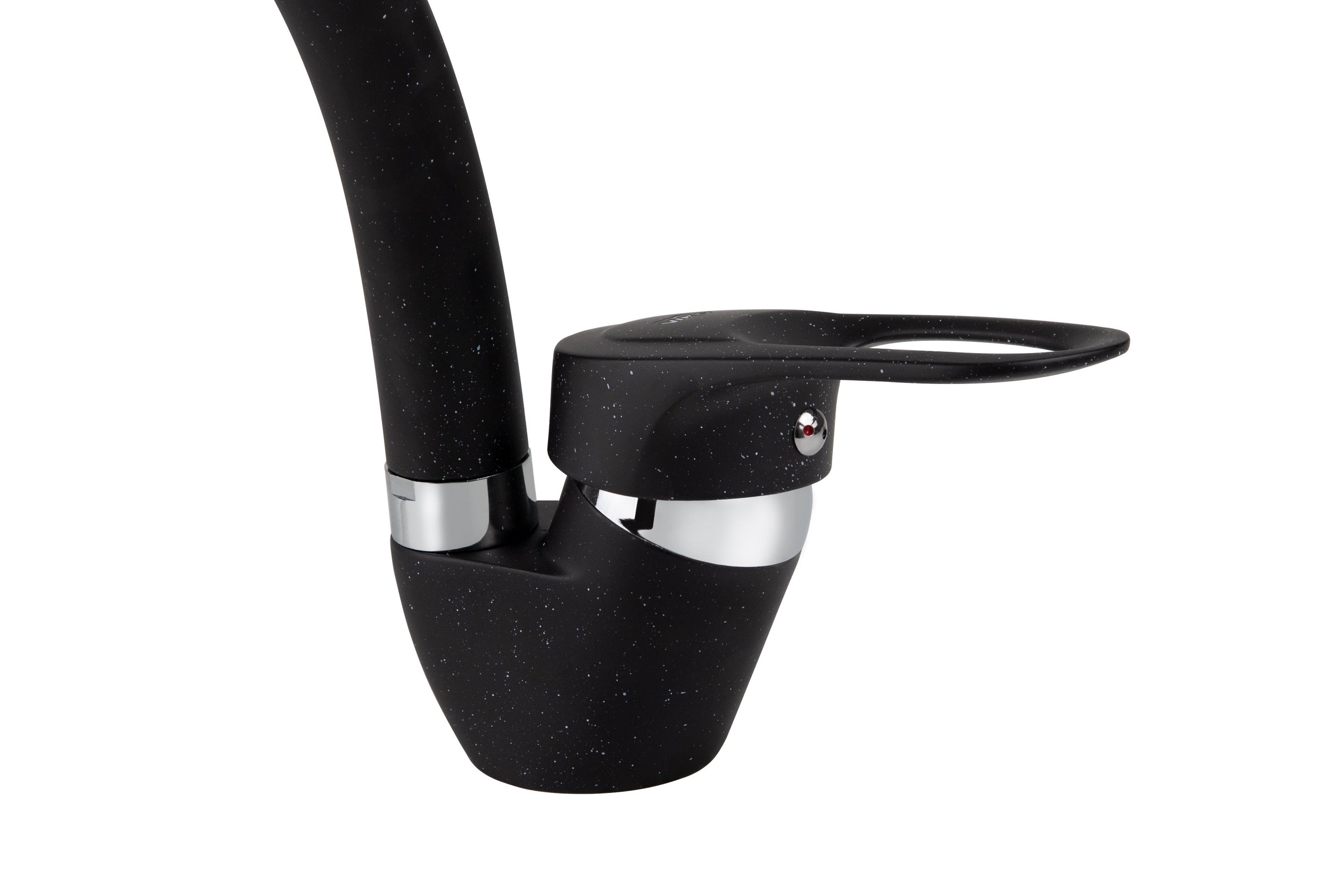 Смеситель VIKO  V-4224 для кухни, чёрный мрамор, излив поворотный, цинковый сплав