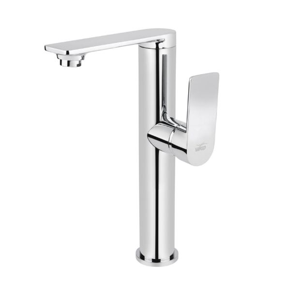 Смеситель VIKO для раковины высокий боковой Ø35 с гайкой (латунь)