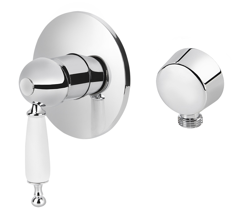 Смеситель KAISER Vincent скрытый монтаж (ручка белая)