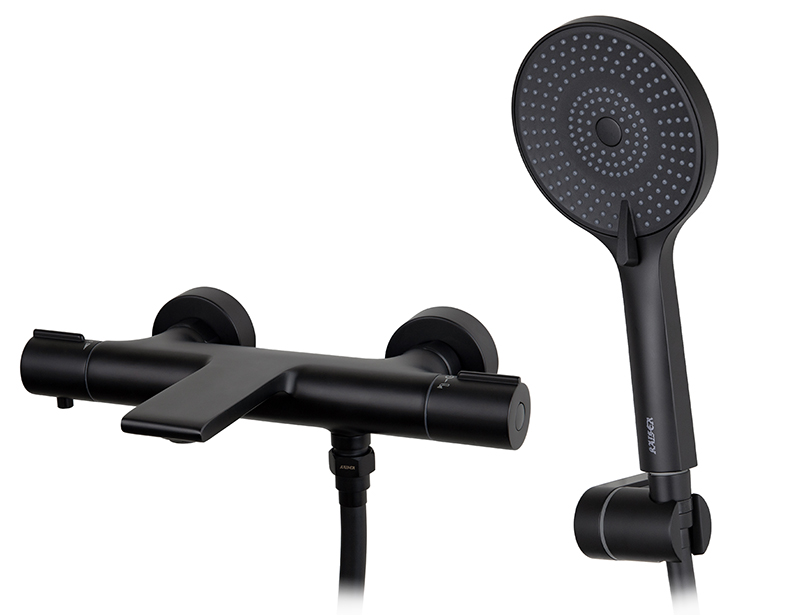 Смеситель KAISER Serio 05322-9 для ванны и душа, латунь, чёрный матовый, неповоротный