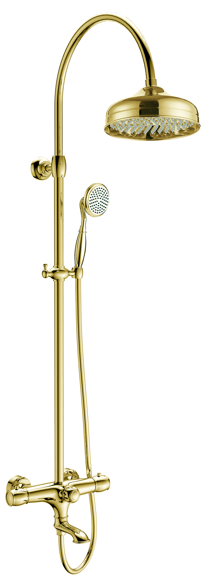 Душевая система с термостатом KAISER Aria 03182-3, золото, латунь