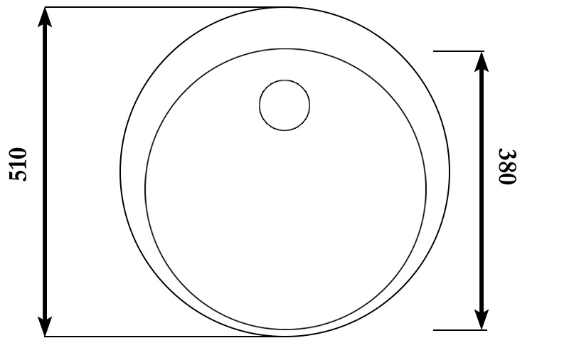 Мойка-Гранит "KAISER" (круглая) Ф510*220 белый