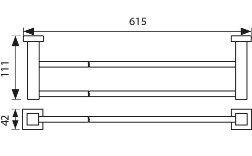 4308 Держатель полотенца(прямой) 2-х уровневая_2
