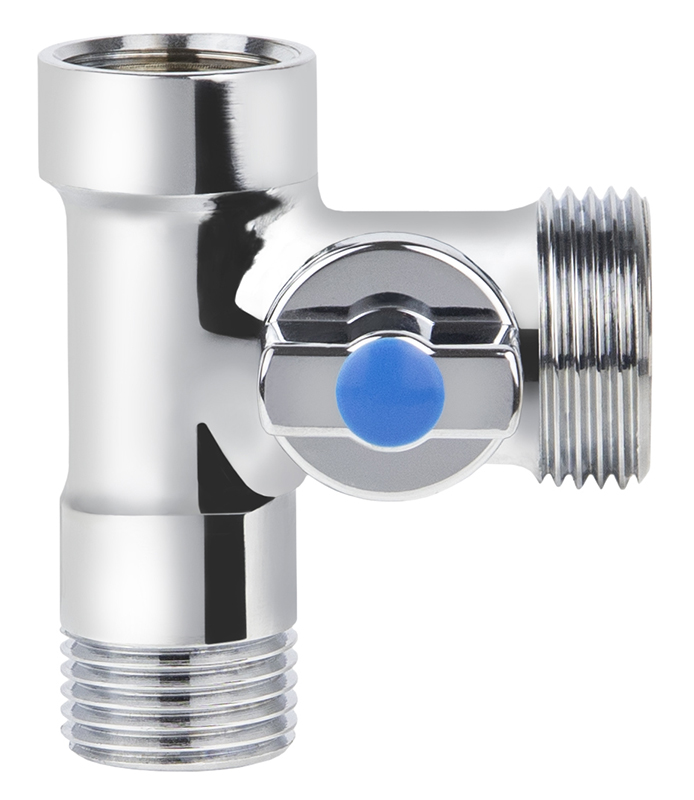 Кран KAISER 1/2"х3/4"х1/2" для стиральной машины проходной