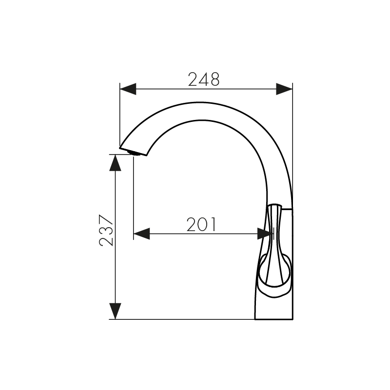 Смеситель KAISER Comba 48033 для кухни, хром, излив поворотный, латунь
