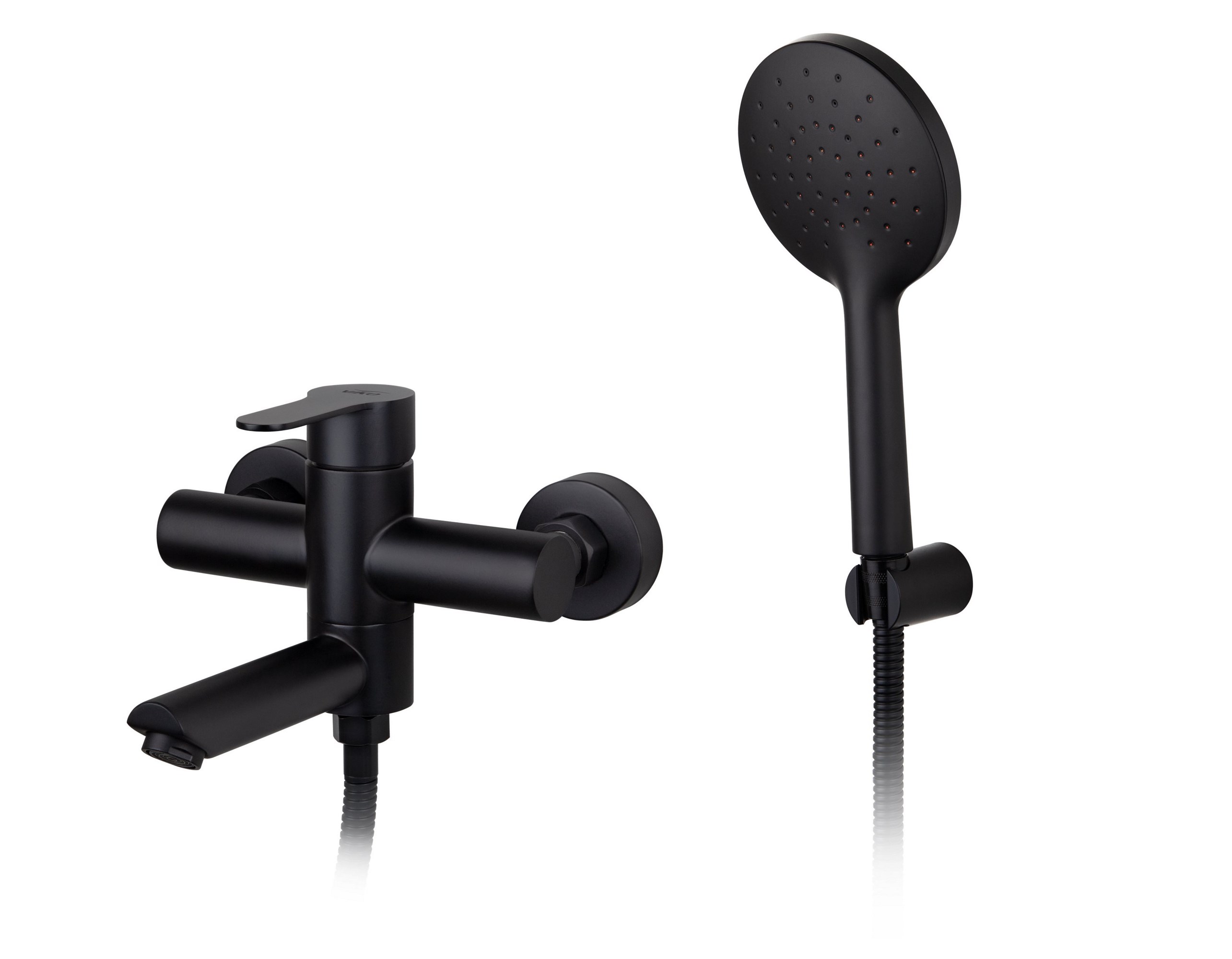 Смеситель VIKO  V-7522 для ванны и душа, латунь, чёрный матовый, поворотный