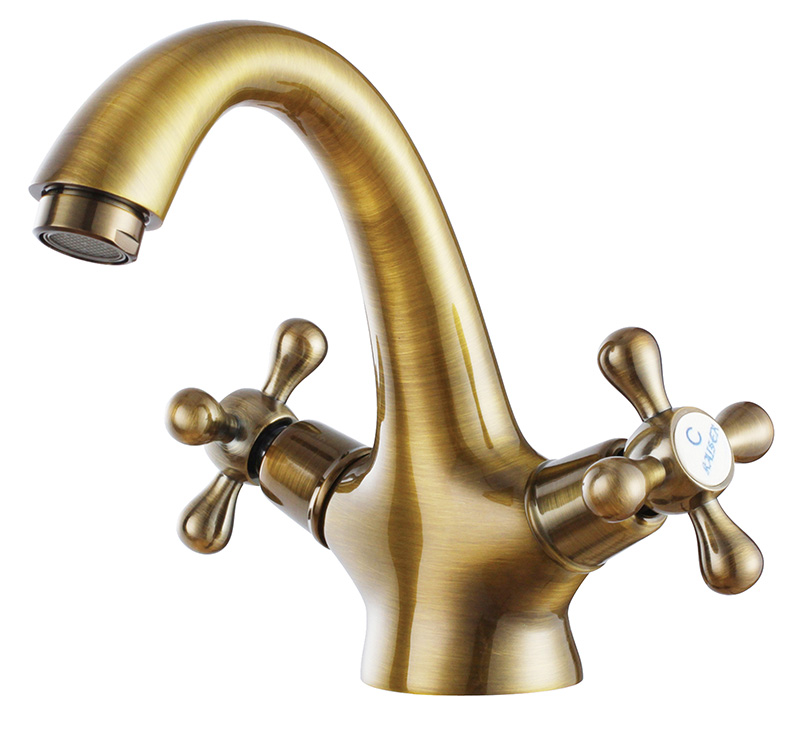 Смеситель KAISER Carlson Style 44311-1 для раковины, керамика, бронза