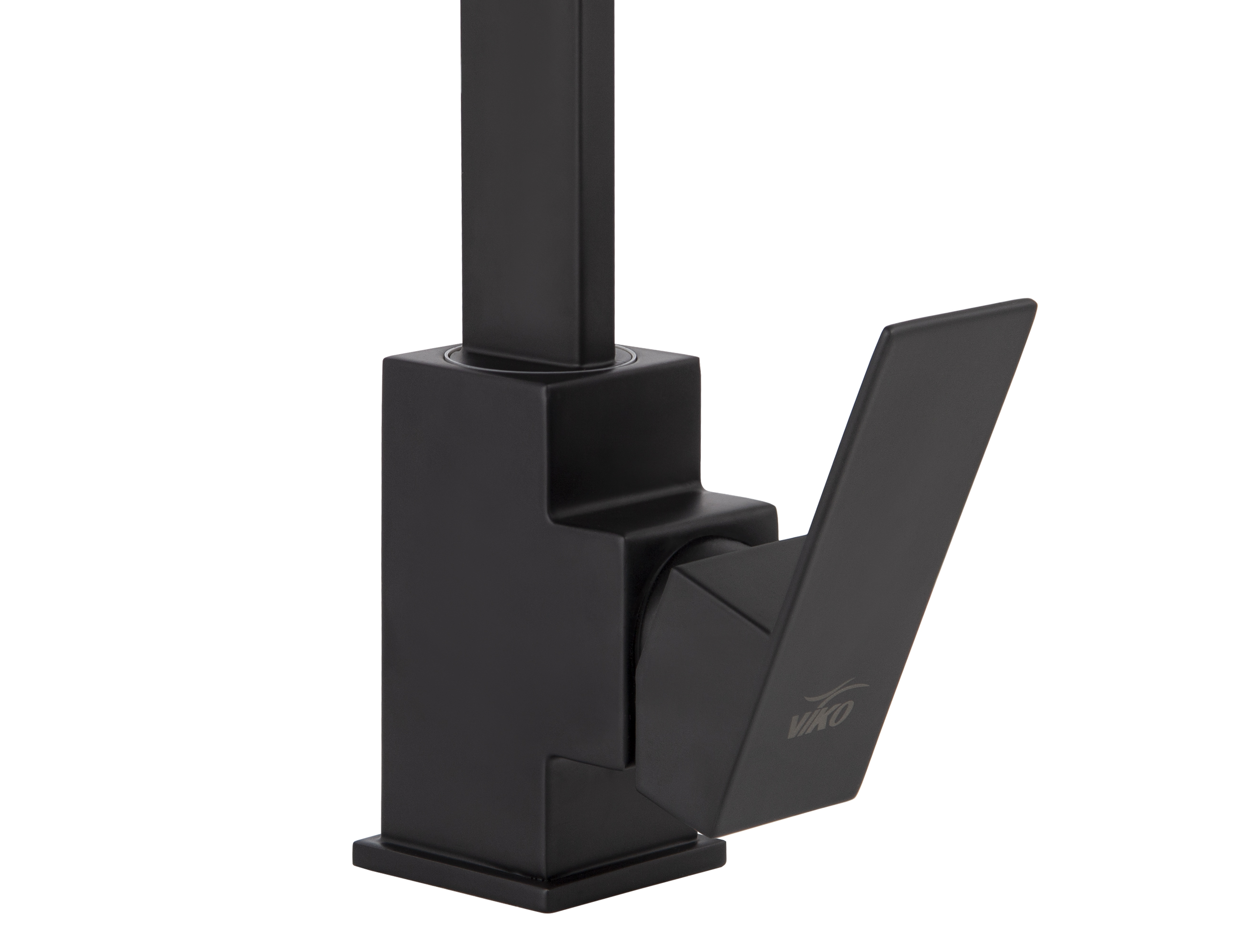 Смеситель VIKO  V-7744 для кухни, чёрный матовый, излив поворотный, нержавеющая сталь