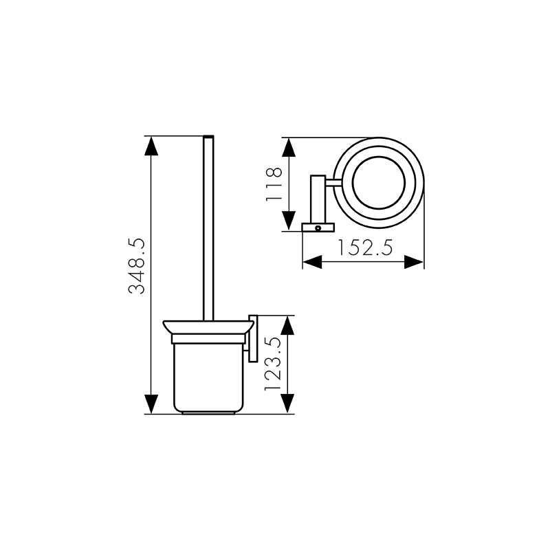 Держатель для туалетного ёршика настенный KAISER хром (латунь)