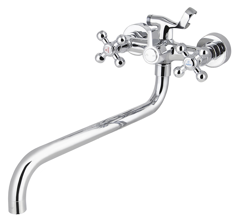 Смеситель KAISER Carlson Lux 11155 для ванны и душа, латунь, хром, поворотный