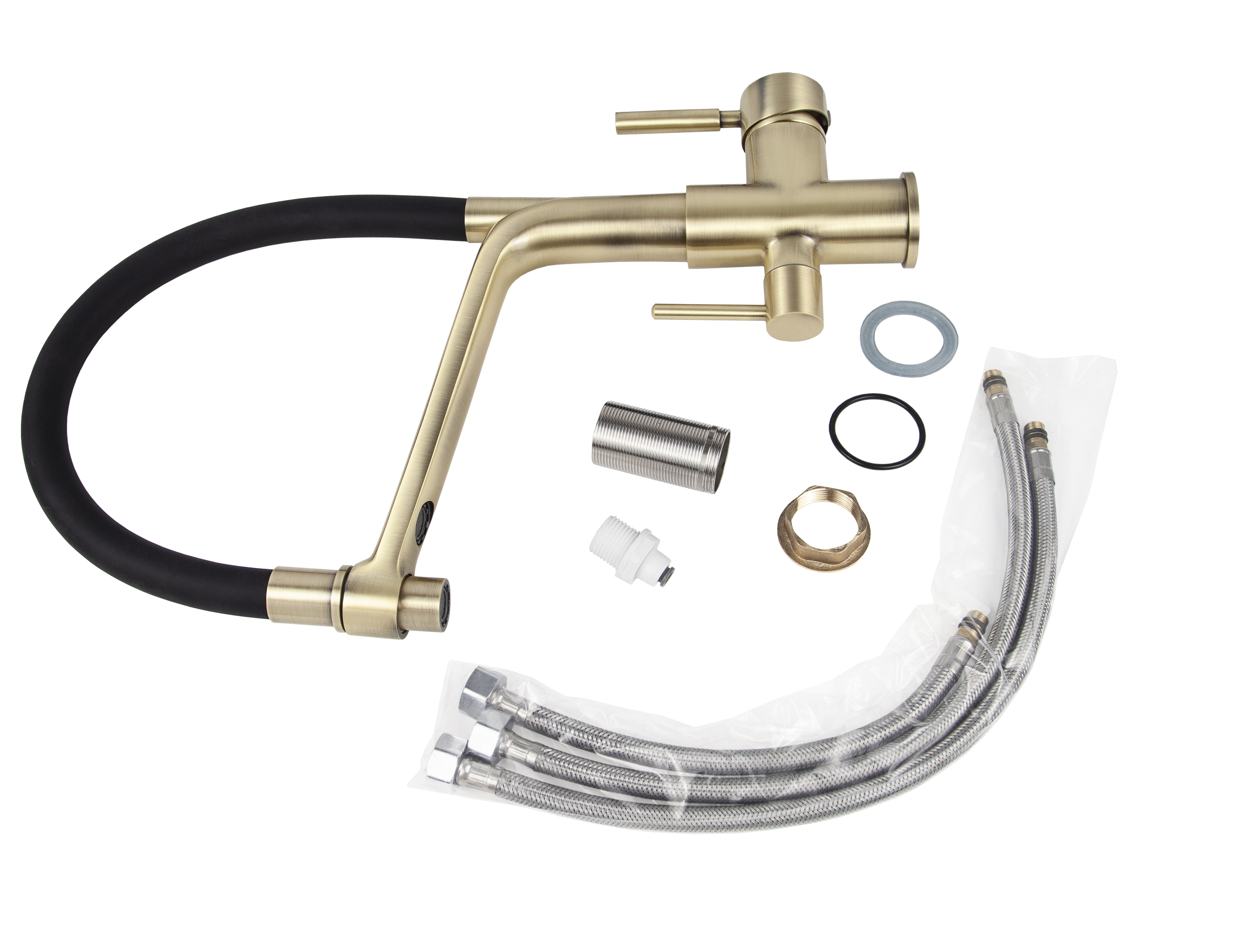 Смеситель VIKO  V-5603 для кухни, черный, излив поворотный, латунь