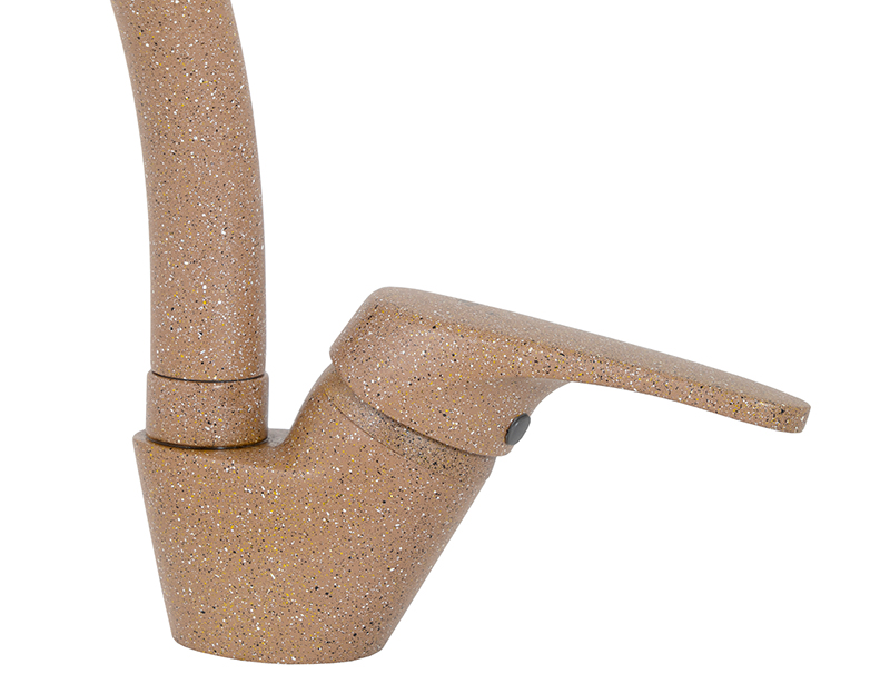 Смеситель KAISER County 55244-7 для кухни, коричневый мрамор, излив поворотный, латунь