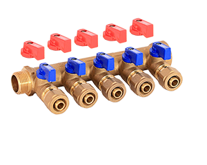 Коллектор WM м/п 3/4" х 16 х 5 вых.универсальный (кр+син)